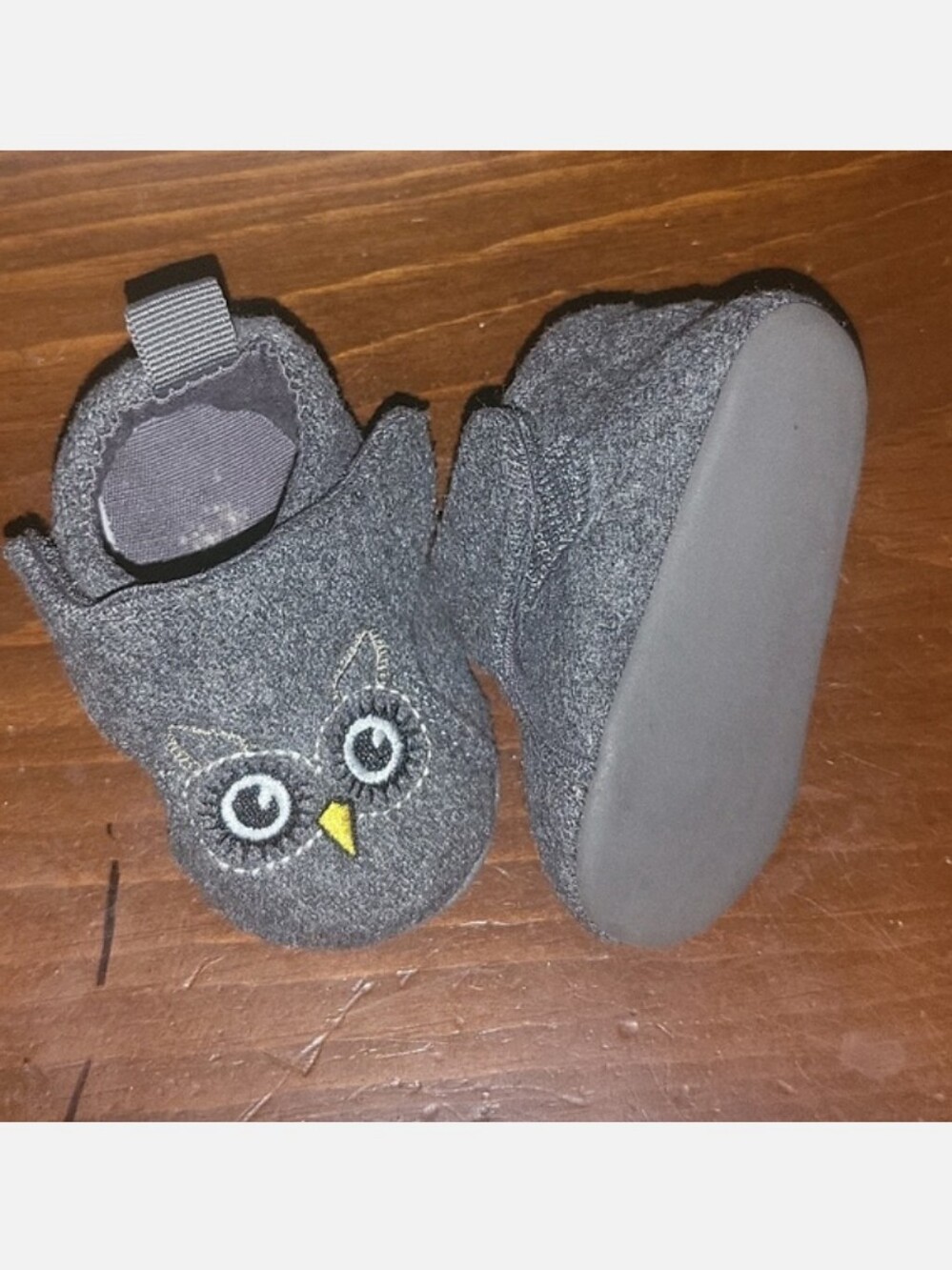 Gray Owl Slip-On Booties - Baby -